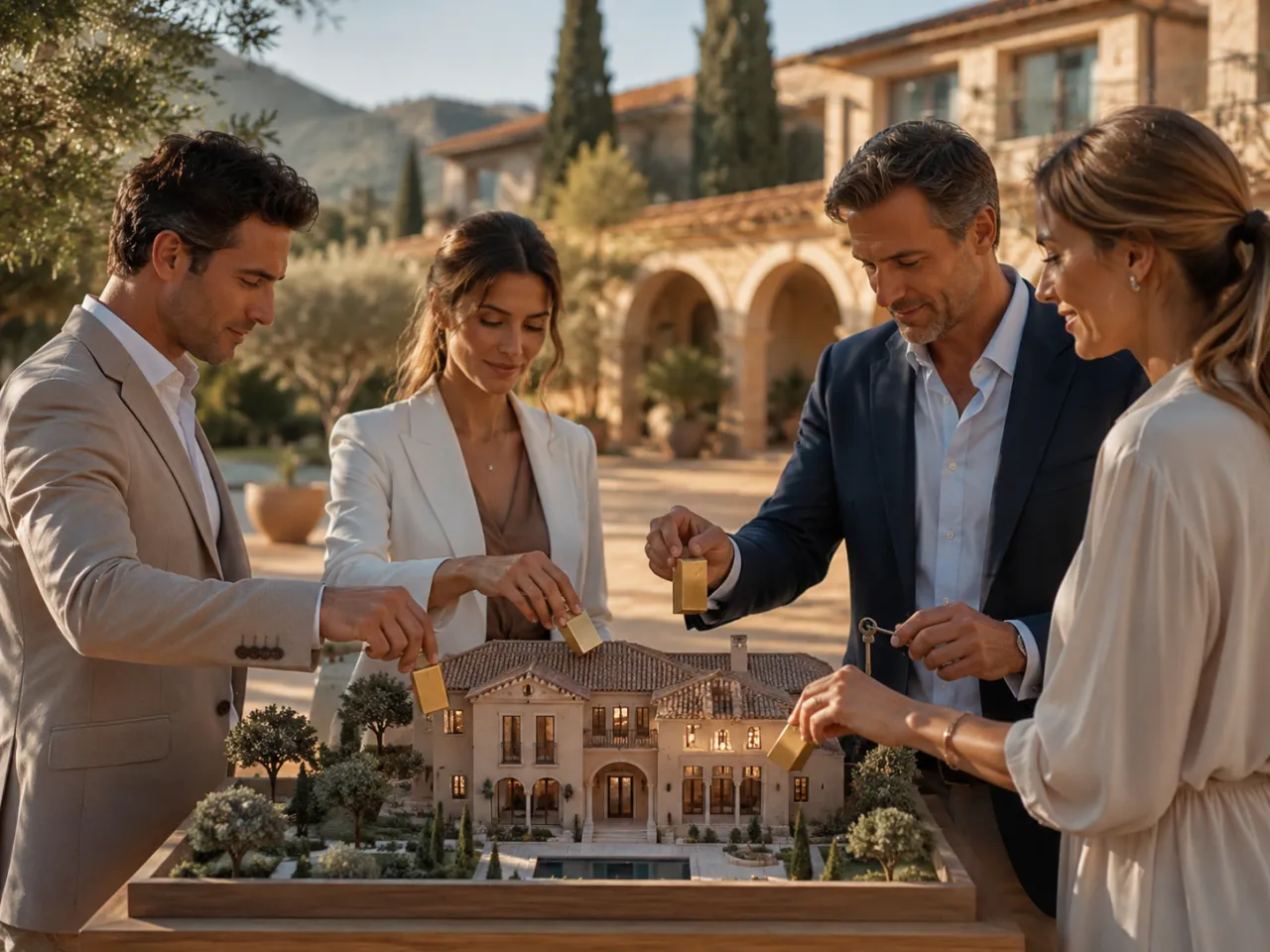 Twee stellen investeren samen in een Spaanse villa